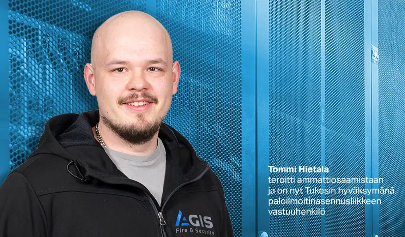 Tommi Hietala teroitti ammattiosaamistaan ja on nyt Tukesin hyväksymänä paloilmoitinasennusliikkeen vastuuhenkilö